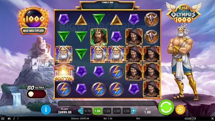 Person playing a slot machine